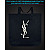 Єко сумка з світловідбиваючим принтом Ів Сен-Лоран - чорна