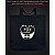 Eco bag with reflective print Sponge Bob Face - black