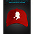 Cap with reflective print Sherlock Holmes - red