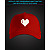 Cap with reflective print Pixel Heart - red