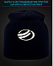 Шапка зі світловідбиваючим принтом ЗАЗ Логотип - чорна