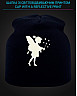 Cap with reflective print Little Fairy - black