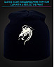 Cap with reflective print Dragon Head Print - black