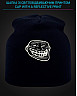 Cap with reflective print Trollface - black