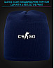 Шапка зі світловідбиваючим принтом CS GO Логотип - синя
