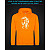 Hoodie with Reflective Print Skull Music - XL orange