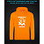 Hoodie with Reflective Print Geese Biological weapons of Ukraine - 2XL orange