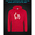 Hoodie with Reflective Print Like And Share - M red