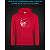 Hoodie with Reflective Print Angry Face - M red