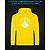 Hoodie with Reflective Print Yoga Logo - M yellow