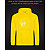 Hoodie with Reflective Print Angry Face - XS yellow