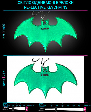 Reflective keychains Bat  Green