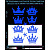 Crown reflective stickers, blue, for solid surfaces