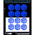Basketball reflective stickers, blue, for solid surfaces