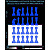 Chess reflective stickers, blue, for solid surfaces