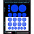 Circles reflective stickers, blue, for solid surfaces