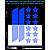 Contour labels and stars, blue, hard surface