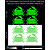Crabs reflective stickers, green, hard surface