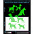 Dogs reflective stickers, green, hard surface
