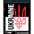Stickers Ukraine, black-red, hard surface