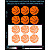 Basketball reflective stickers, orange, hard surface