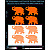 Reflective Labels The elephants, orange, hard surface