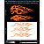 Abstract reflective stickers, orange, hard surface