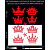 Crown reflective stickers, red, for solid surfaces