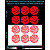 Basketball reflective stickers, red, for solid surfaces