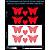 Butterflies reflective stickers, red, for solid surfaces