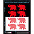 Наклейки Слоны светоотражающие, красные, для твердых поверхностей