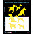 Dogs reflective stickers, yellow, hard surface
