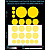 Circles reflective stickers, yellow, hard surface