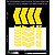 Arrows reflective stickers, yellow, hard surface