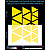 Triangles reflective stickers, yellow, hard surface