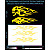 Abstract reflective stickers, yellow, hard surface