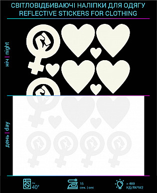 Women's Strength stickers reflective for textiles