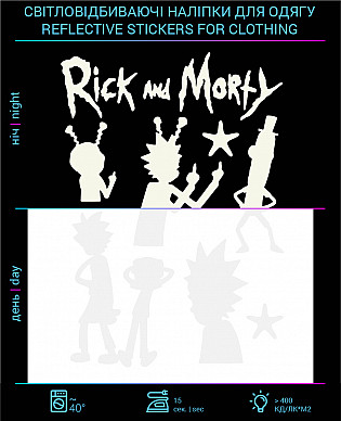 Stickers Rick and Morty reflective for textiles