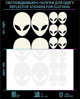 Stickers reflective aliens 1 for textiles