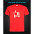 tshirt with Reflective Print Like And Share - XS red