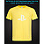 Футболка со светоотражающим принтом Плейстейшн Логотип - XS желтая
