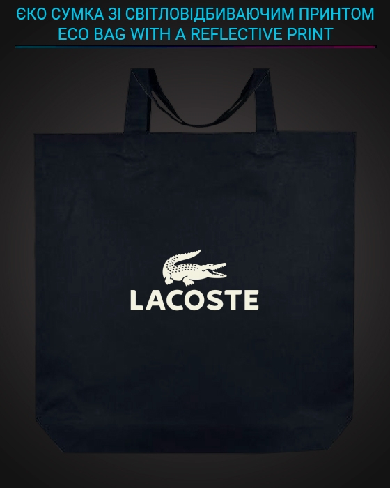 Eco bag with reflective print Lacoste - black