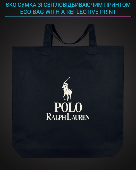 Eco bag with reflective print Ralph Lauren - black