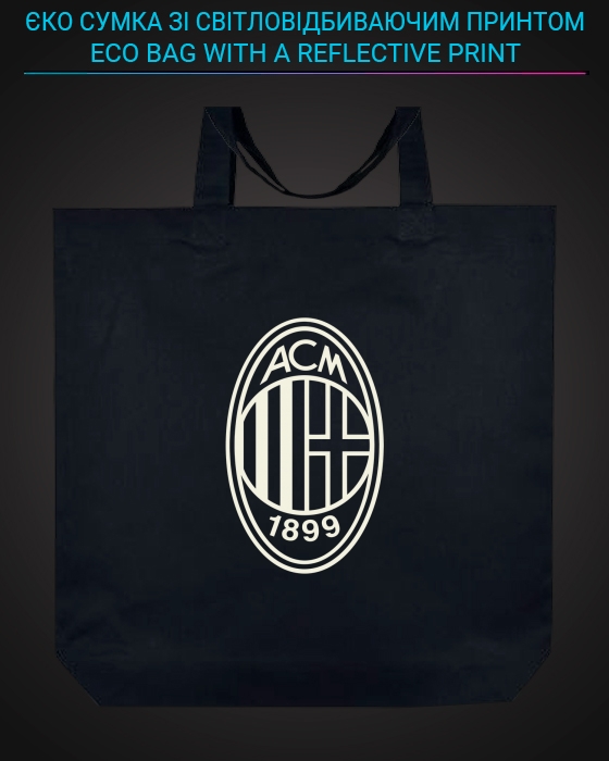 Эко сумка со светоотражающим принтом ACM Милан - черная