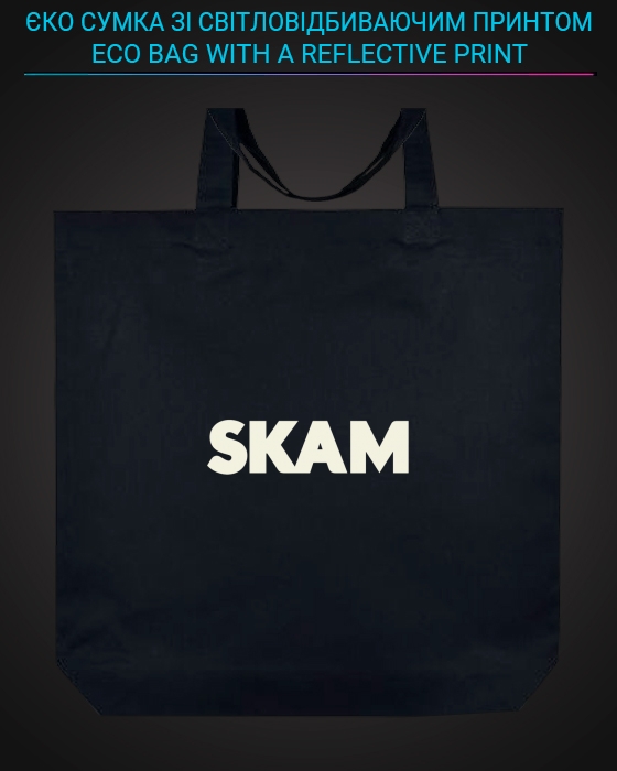 Eco bag with reflective print SKAM - black