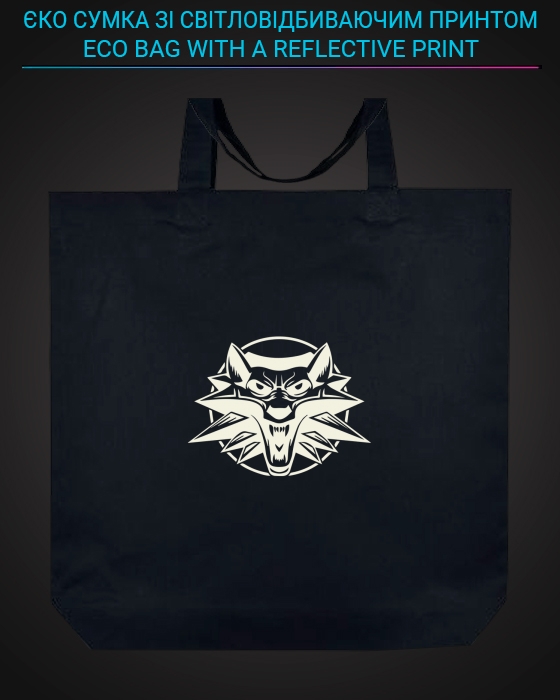 Eco bag with reflective print Witcher - black