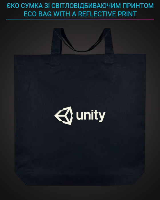Eco bag with reflective print Unity - black