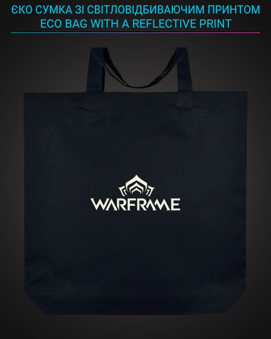 Eco bag with reflective print Warframe - black