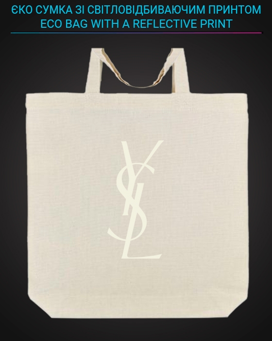 Eco bag with reflective print YSL - yellow