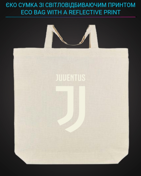 Eco bag with reflective print Juventus Logo - yellow